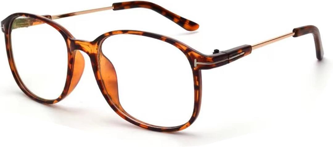 Oversized Distance Nearsighted Glasses -3.50 Women Shortsighted Myopia Glasses (Tortoise Frame Clear Lens)
