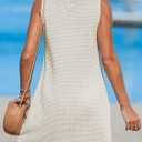 CUPSHE Women's Sleeveless Swimsuit Coverup Waffle Knit Swimwear Beach Cover Ups Twisted Mini Dress Large
