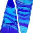 Gugmoy Kids Swim Fins,Comfortable Silicone Flippers for Swimming and Diving,Size Suitable Beginners Kids Girls Boys Adults (Large, PacificBlue)