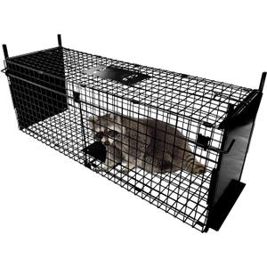 Thealyn Animal Cage Trap 32 X 13 X 10 inch Double Door Animal Cage Trap Metal Trap Cage Humane Live Animal Trap for Rabbits, Stray Cat, Squirrel, Raccoon, Mole, Gopher, Opossum