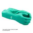 SHOWA 727 Chemical Resistant Gloves, 15-mil Unsupported Nitrile, 13-inch Extended Gauntlet, Bisque Grip, CE Cat III & Food Safe, Latex-Free, Green, X-Small, 12-Pack