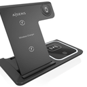 AISENS 15W 3 in 1 USB C Wireless Charger for Apple Watch Mobile Phone Ariculars with Charging Case White 