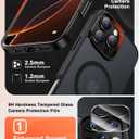 [4 in 1] Magnetic for iPhone 16 Pro Max Case, 2 Pics Privacy Screen Protectors and 1 Pic Camera Protector, Fit for MagSafe, Military Grade Shockproof Translucent Matte 16 Pro Max Cover 6.9", Black