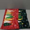 Lanpn 12x20 Christmas Pillow Covers Set of 2, Embroidery Cute Christmas Tree Decorative Holiday Lumbar Pillowcase Pillow Case Cushion 12 x 20 for Indoor Home Bedroom Sofa Couch Xmas Decor (Red & Green)