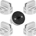 Stainless Steel WB03X24818 Knob for GE Stove - Gas Range Burner Control Knobs Replace 4363588 AP5989029 PS11729081 EAP11729081, Pack of 5 (Not Universal) | Upgraded