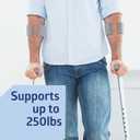 Medline Aluminum Forearm Crutches, Adult, Cuff Size 4", Pack of 2