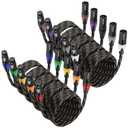 XLR Cable, Microphone Cables 25ft 10 Pack, BEZOKABLE Braided XLR Male to Female 3 Pin Colorful Connector Compatible with Microphones, Mixer, Speaker Systems and More