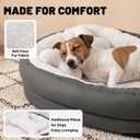 Medium Dog Bed with Bolster, Medium Dog Bed for Medium Dogs, Dog Bed Washable with High-Density Foam Base, Washable Zippered Cover, Non-Slip Bottom, M