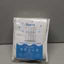 Awellife White Shower Curtain Linen Textured Boho Farmhouse Shower Curtains for Bathroom Fabric Liner 72 x 72 Inch