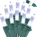 Brizled Christmas Lights, 33ft 100 LED End to End Connectable Mini Christmas String Lights, 120V UL Certified Cool White Xmas Tree Light Indoor Outdoor Mini Light Set for Xmas Tree Party Wedding Decor