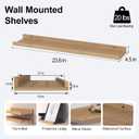 Floating Shelves for Wall Decor, Long Wall Mounted Storage Shelf for Bedroom, Living Room, Bathroom, Kitchen, Nursery, Display Picture Ledge Shelf with Lip Set of 2-24 Inches, Oak, 23.6in
