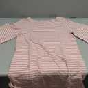 Yousify Women's T Shirt Dress Cotton Summer Dresses 2025 Casual Loose Short Sleeve Striped Mini Dress with Pockets (Small, Pink and White)