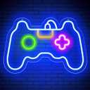 Euvkysh Game Neon Sign for Gamer Room Decor, Led Dimmable Neon Signs Wall Decorations for Living Room Bedroom Gamepad Controller Shape Lights Game Room Decor, Best Gamer Gifts for Boys, Kids