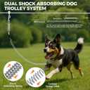 VST Professional Dual Shock-Absorbing Dog Trolley System - 75FT Aerial Dog Run Cable with Spring Tie Out Cable for Large Dogs Up to 250LBS,Chew Proof Zip Line for Backyard/Yard/Camping/Outdoor