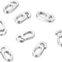 10pcs Adabele Authentic 925 Sterling Silver Pendant Clasp Split Hidden Loop Bail Clip 7.6mm (0.3 Inch) Small Tiny Strong Tarnish Resistant for DIY Craft Jewelry Making SS231-3 (White Gold/Rhodium Plated Sterling Silver)