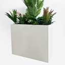 38" L x 13" W x 30" H Metal Tall Rectangular Planter - Large Planter Box for Outdoor Patio/Porch Modern Design for Plants, Flowers, Garden,Spliced Flower Pot (White)