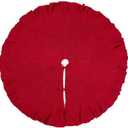 50 Inch Christmas Tree Skirt Red Knitted Tree Skirt Farmhouse Xmas Tree Base Cover Large Tree Skirt for Christmas Decor Home Holiday Party Decor (A)