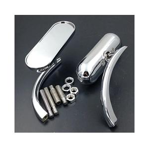 XKH- Motorcycle Chrome Custom Mini Oval Mirrors Compatible with Harley Davidson Sportster Dyna Softail [B00Y5NBQEW]
