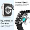 2 in 1 Bling Waterproof Case for Apple Watch Series 6 5 4 SE 40mm, 360 Protective PC Cover Front & Back with Tempered Glass Screen Protector, [Full Diamond] Watch Case for Women, Black