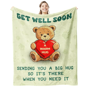 Get Well Soon Gifts for Women, Hug/Healing Blanket, Inspirational Gifts Blanket for After Surgery, Cancer Care Gifts for Women, Feel Better Gift for Her, Comfort Soft Throw Blankets 50"X60"