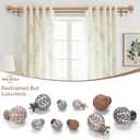 Wood Double Curtain Rod 36-153 Inch, Boho Decorative Extra Long Dual Curtain Rods for Windows, 1" Adjustable Heavy Duty Double Rod, Unique Handmade Imitation Wood Grain Leaf Finials Design