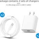 Fast Charger for iPhone 17 16 15,USB C Chargers 2 Pack,20W PD Wall Phone Charger Block with 6FT
