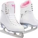 Jackson Figure Ice Skates JS180 / JS181 / JS184 - for Women and Girls (12 Misses, White/Pink)