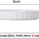 Fun Elements Shallow Dog Bowls, 8" Ceramic Dog Food Plate for Small and Medium Breeds, Non-Slip, Flat and Wide, Dishwasher Safe, Suitable for Puppies and Kittens (White)