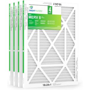 18x24x1 Air Filter 4 Pack, MERV 8 Pleated Dust Defense Air Filters Replacement for Air Conditioner & Furnace, Durable & Lightweight