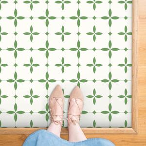 MORCART 8" x 8" Peel and Stick Floor Tile, Vinyl Flooring Waterproof, Green DIY Flooring for Bathroom, Kitchen, Fireplace, Pet House, Stairs, Bedrooms, Wall 20 Sheet (8" x 8", Green Star)