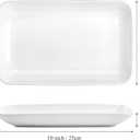 Foraineam Rectangular Salad Plates, 10 Inch White Porcelain Dessert Appetizer Plates Set, Dishwasher and Oven Safe Serving Platters for Sushi, Pasta, Fruit, Set of 6