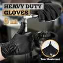 TitanFlex Heavy-Duty Black Disposable Nitrile Gloves, Box of 100, 6-mil, Fully Textured, Powder-Free, Latex-Free, Non-Sterile
