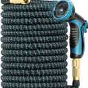 50 ft Expandable Extra Strength Garden Hose with 9 Function Water Nozzle