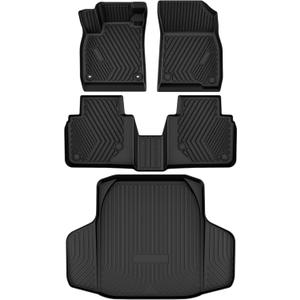 AUTOSAVER88 Floor Mats Fit for 2026 2025 2024 2023 Honda Accord, All Weather TPE Custom Fit Hybrid Floor Liners & Cargo Mat, 1st & 2nd Row Mat Car Mats Automotive Accessories, Black