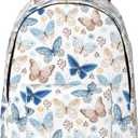 Travel Laptop Backpack - Butterfly print Computer Canvas Backpack Bag with Adjustable Straps (Small)