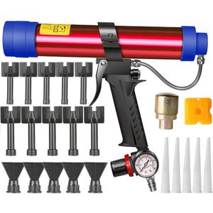 Shkalacar Glass Glue Gun, Adjustable Pneumatic Air Rubber Gun Tool 310ml Hard Glue Sealant Applicator Caulking Gun Tool, Windows Repair Instrument Hard Glue Sealant Applicator Caulking