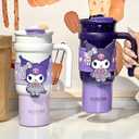 Kuromi Lolita Stainless Steel Insulated Tumbler with Lid, Straw & Handle 900ml