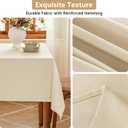 Textured 52 x 52 Inch Beige Square Tablecloth, Water Resistant & Wipeable Card Table Cloth for Dining Kitchen Patio