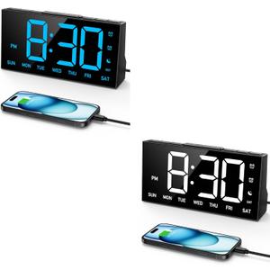 GOLOZA Blue Digital Alarm Clock & White Digital Alarm Clock for Bedrooms
