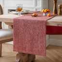 ZeeMart Burlap Style Farmhouse Table Runners 72 Inches Long, Red Rustic Woven Dining Table Runner for Everyday Use, 14x72 Inches, Red