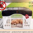 PJYuCien Dog Playpen Mesh Top Cover, Fits 36 Inch 4 Panels Regular Square Plastic Exercise Pet Pen, Adhesive Tape Connections, Black (Note: Cover Only, Fence Not Included)