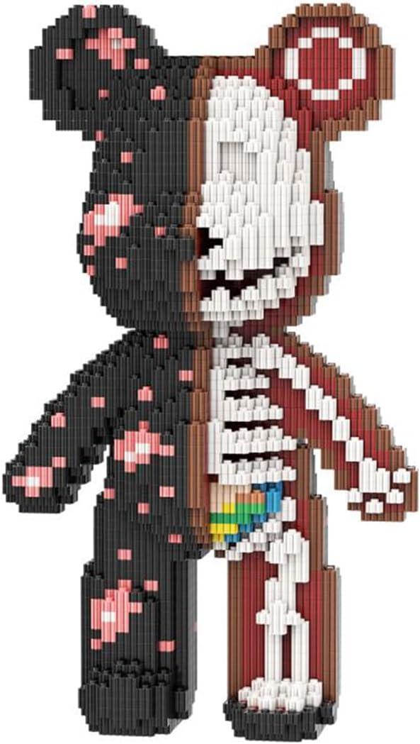 PIANTION Animal Graffiti Skeleton Bear Micro Building Blocks Set(3000PCS XQ034) 12.6in High Series, Gifts Suitable for Adults