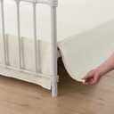 Twin Bed Skirt - Twin Size Bed Skirts 12 Inch Drop with Split Corners, Ivory Pleated Waffle Weave Bed Skirt, Tailored Dust Easy Fit, Machine Washable (12" Twin)