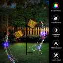 MEREAR Solar Watering Can Lights Outdoor with 8 Multi-Color Changing Modes, IP65 Waterproof Landscape Light Garden Decor, One Pole Two Lights Outside Decorations for Lawn, Backyard, Patio, Chrismas