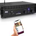 Professional Audio Bluetooth Power Amplifier - 2-Channel Rack Mount Bridgeable, LED Indicators, Shockproof Binding Posts, Cooling Fans 1000 Watt - Pyle PTA1000