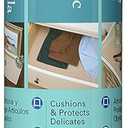 Con-Tact Brand Luxury Fabric Liners, Non-Adhesive Drawer and Shelf Liner, Multi-Functional Protective Liner, 18" x 4', Savoire Pale Gray, Pack of 1 Roll