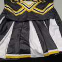 JenPen Women's Cheerleader Costume Halloween High School Cheerleading Outfit Teen Girl Musical Cheer Uniform Hair Bow Pom Pom Size Black Small