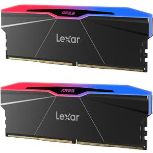 Lexar ARES Gen2 RGB DDR5 RAM 32GB Kit (2x16GB) 6400MHz CL30, 288-Pin UDIMM Desktop Memory, PC Gaming Computer Memory, for Intel XMP 3.0/AMD EXPO/CL30-38-38-76/1.4V(LD5U16G64C30BR-RGD)