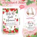 Wonderjune 147 Pcs Baby Shower Blocks Games Sets, 80 DIY Blank Wooden Block 42 Stencils 24 Watercolor Marker 1 Decorate a Block Game Sign for Gender Reveal Baby Shower Party Supplies(Strawberry)