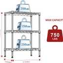 IZEUK 3-Tier Steel Storage Shelves, Heavy Duty Metal Shelf Wire Shelving Rack for Pantry, Kitchen, Living Room, or Office Organization (21.7" W x 11.8" D x 28.6" H, 750LBS, Chrome)